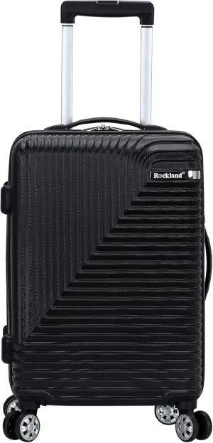 Rockland Star Trail Hardside Spinner Wheel Luggage, Black, Carry-On 20-Inch