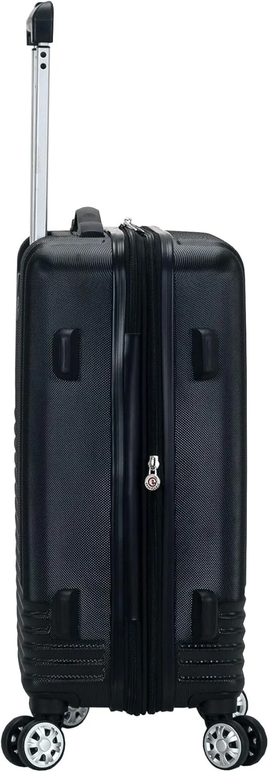 Rockland Star Trail Hardside Spinner Wheel Luggage, Black, Carry-On 20-Inch