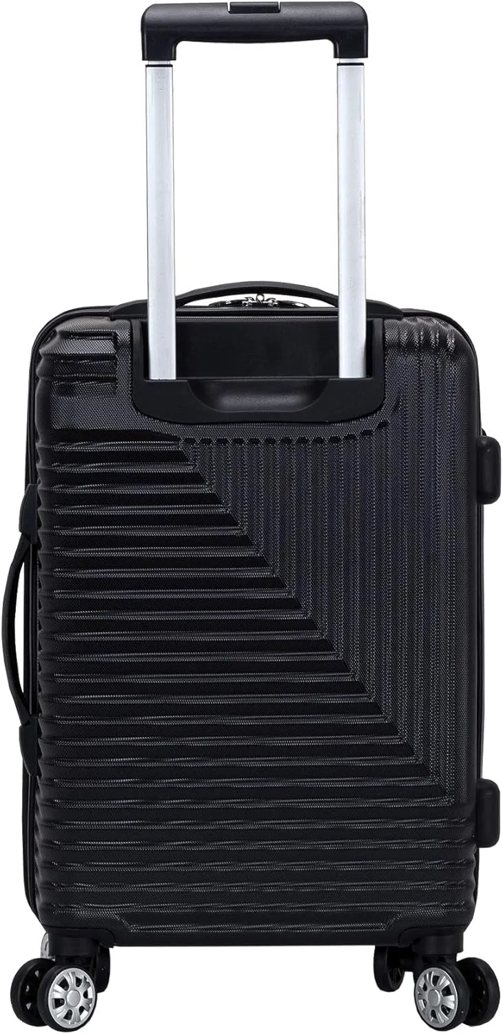 Rockland Star Trail Hardside Spinner Wheel Luggage, Black, Carry-On 20-Inch