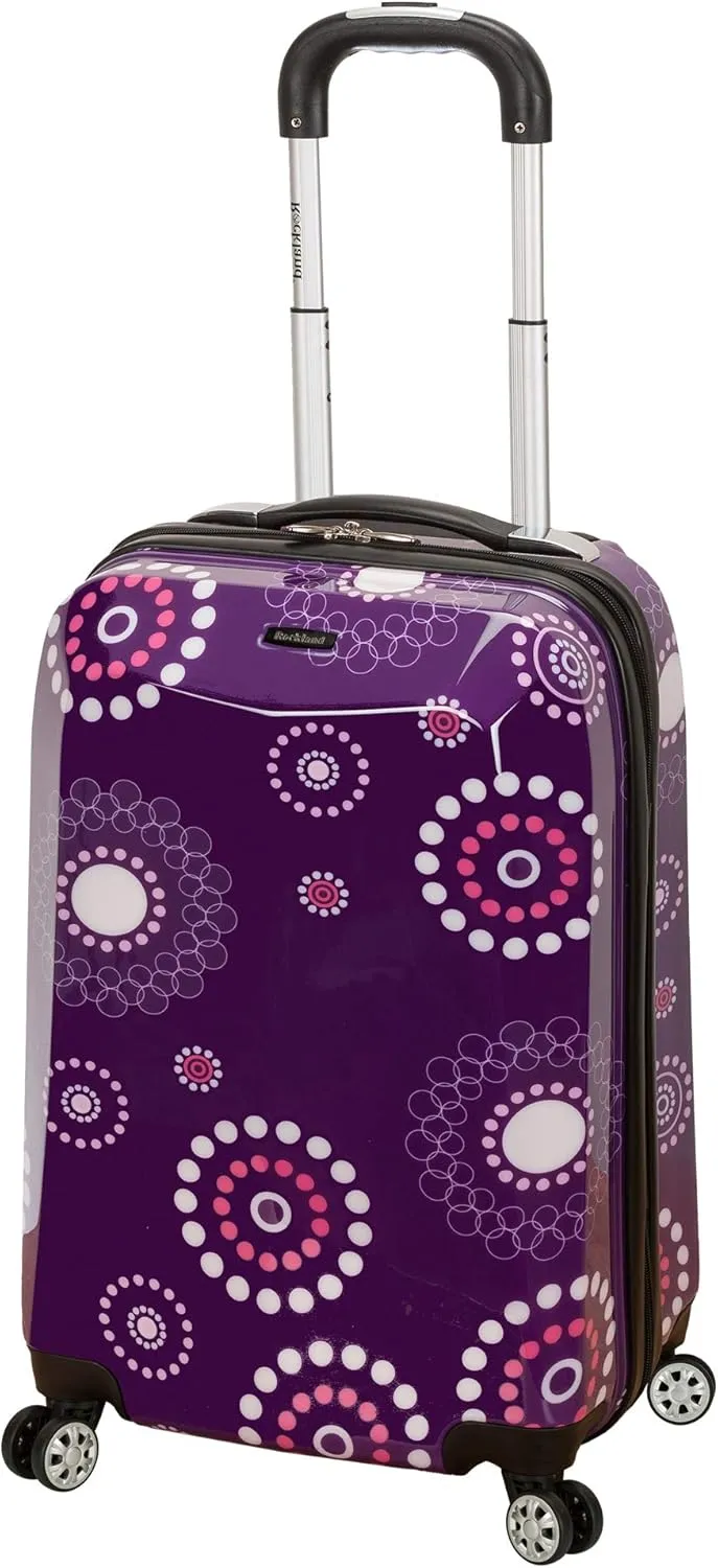 Rockland Vision Hardside Spinner Wheel Luggage, Purple Pearl, 3-Piece Set (20/24/28)
