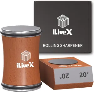 Rolling Knife Sharpener – Work Sharp Sharpener for Kitchen & Pocket Knife Sharpening Kit with Sharpening Stone – Roller Knife Sharpener, Afilador de Cuchillos – Kitchen Gadget & Tool