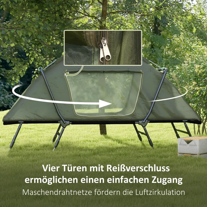 Rootz 2-in-1 Camping Bed with Waterproof Tent - Outdoor Sleeping Solution - Portable Camp Bed - High Comfort - Waterproof Protection - Convenient Transport - 215cm x 80cm x 125cm