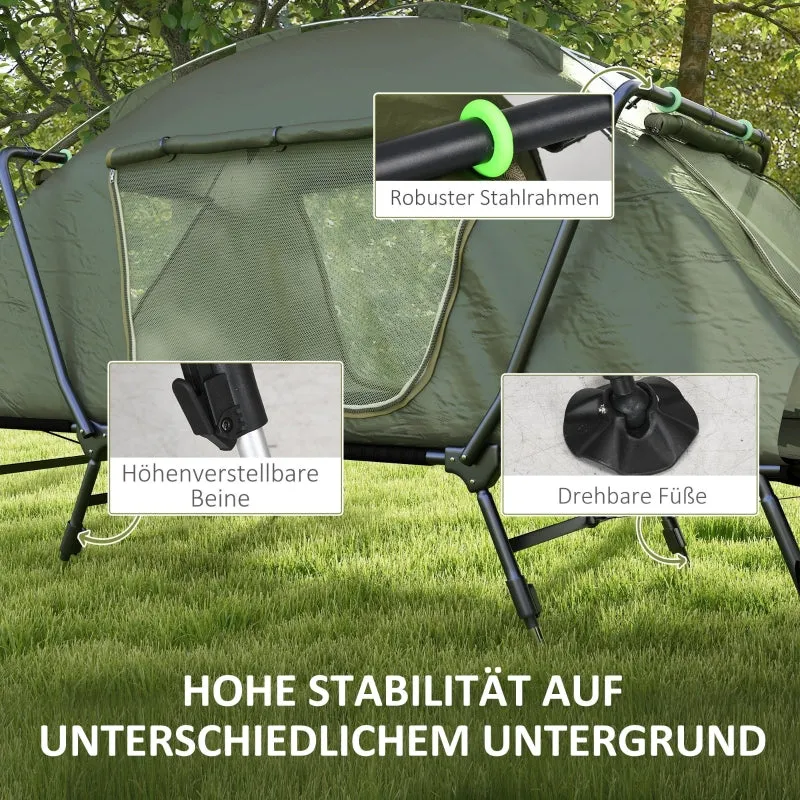 Rootz 2-in-1 Camping Bed with Waterproof Tent - Outdoor Sleeping Solution - Portable Camp Bed - High Comfort - Waterproof Protection - Convenient Transport - 215cm x 80cm x 125cm