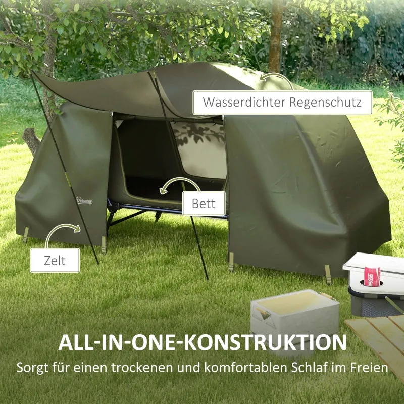 Rootz 2-in-1 Camping Bed with Waterproof Tent - Outdoor Sleeping Solution - Portable Camp Bed - High Comfort - Waterproof Protection - Convenient Transport - 215cm x 80cm x 125cm