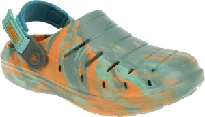 RUGGED SHARK Molded Clog for Kids, Cove CLG with Adjustable Achilles Strap, Big Kid Size 5, Olive Green
