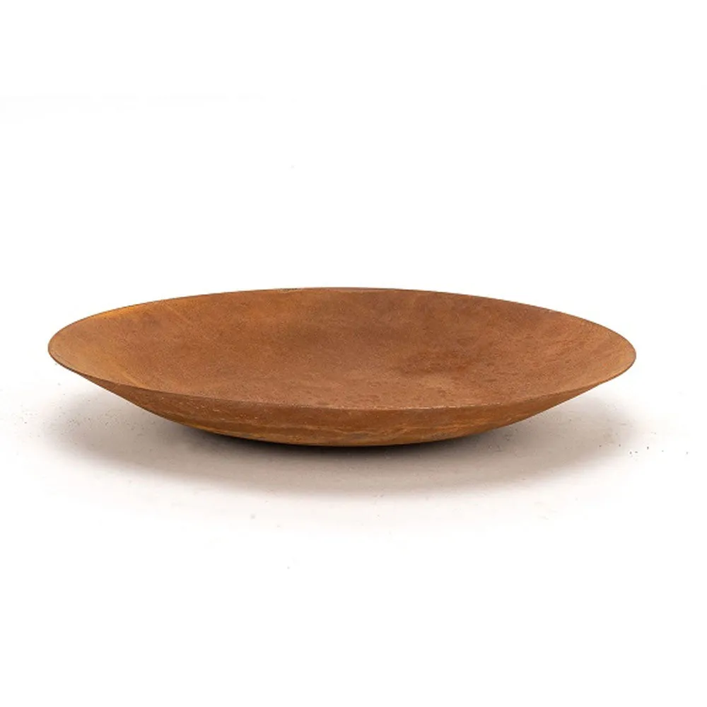Rusty Metal Shallow Bowl Fire Pit - 40cm