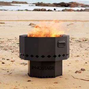 Rynx | Patented smokeless fire bowl for outdoor pellet burning with portable storage bag, fire pit grill for picnic camping cooking on the beach - S