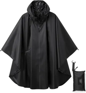 salamra Rain Poncho Jacket Coat Hooded Zipper Style for Women/Men/Adult with Pocket