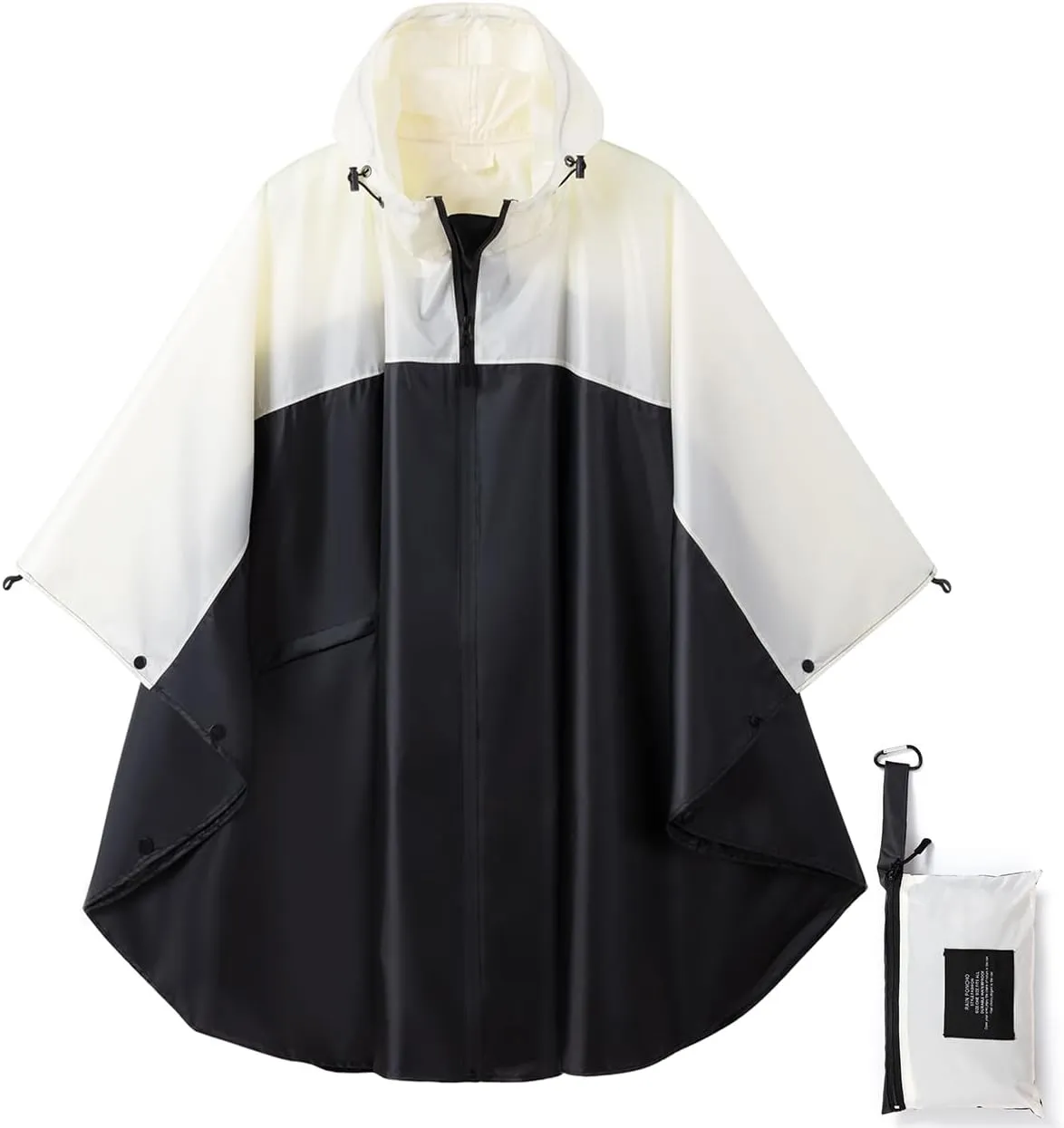 salamra Rain Poncho Jacket Coat Hooded Zipper Style for Women/Men/Adult with Pocket