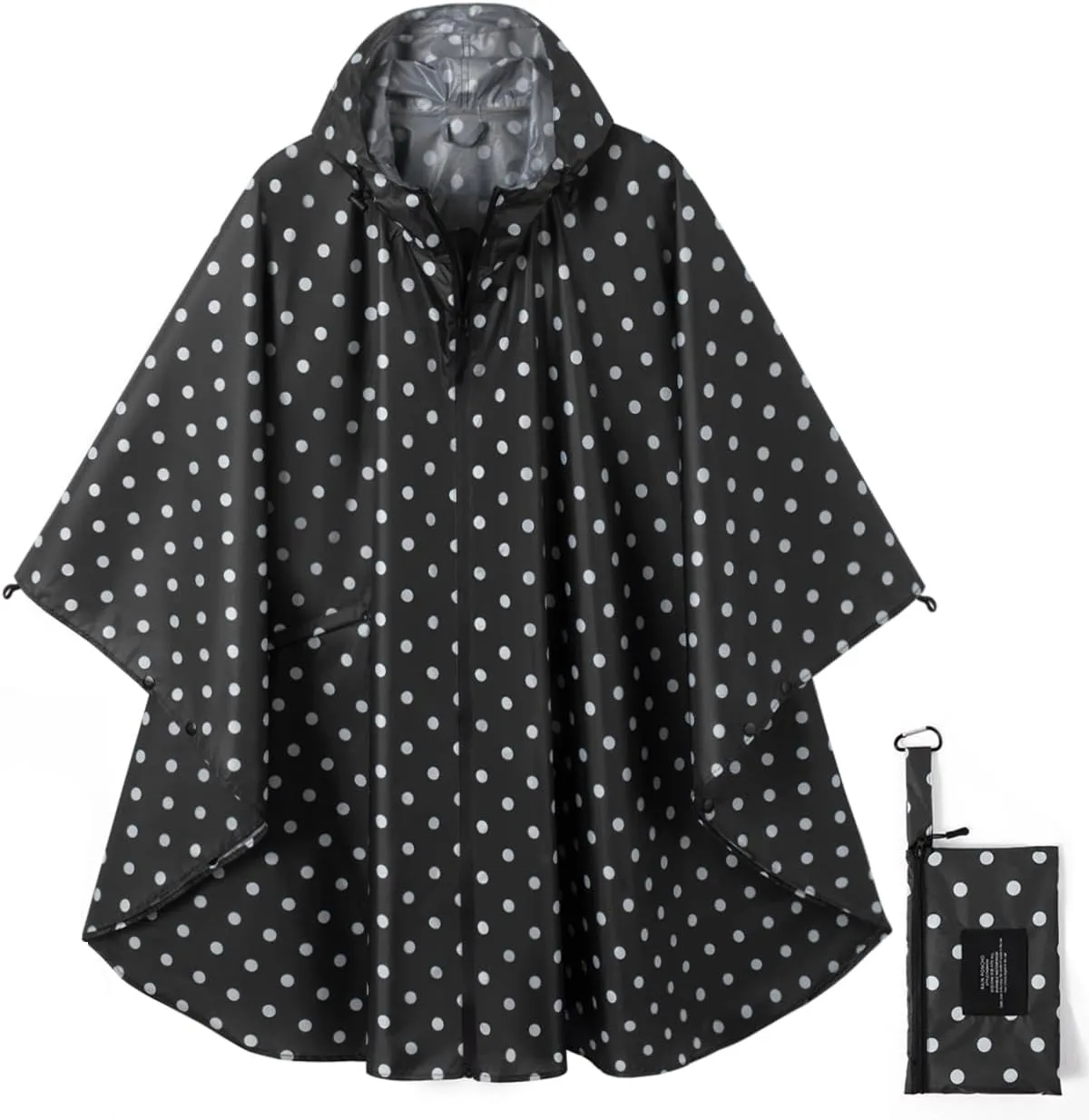 salamra Rain Poncho Jacket Coat Hooded Zipper Style for Women/Men/Adult with Pocket