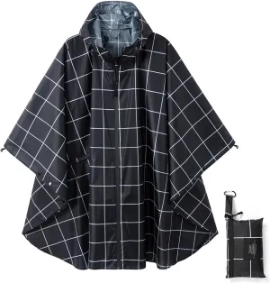 salamra Rain Poncho Jacket Coat Hooded Zipper Style for Women/Men/Adult with Pocket