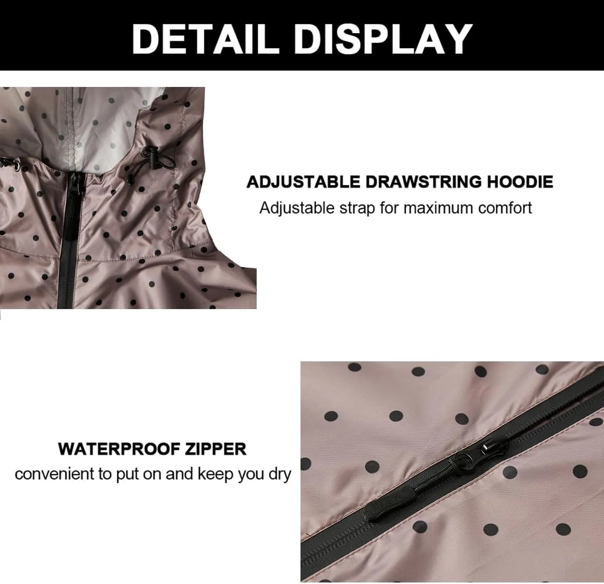 salamra Rain Poncho Jacket Coat Hooded Zipper Style for Women/Men/Adult with Pocket