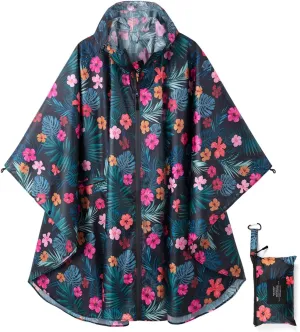 salamra Rain Poncho Jacket Coat Hooded Zipper Style for Women/Men/Adult with Pocket