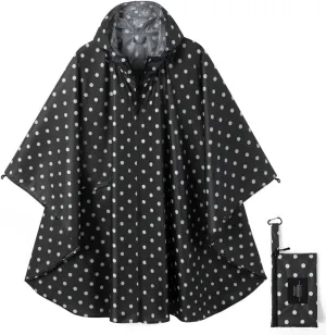 salamra Rain Poncho Jacket Coat Hooded Zipper Style for Women/Men/Adult with Pocket