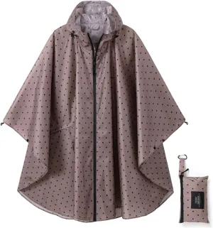 salamra Rain Poncho Jacket Coat Hooded Zipper Style for Women/Men/Adult with Pocket