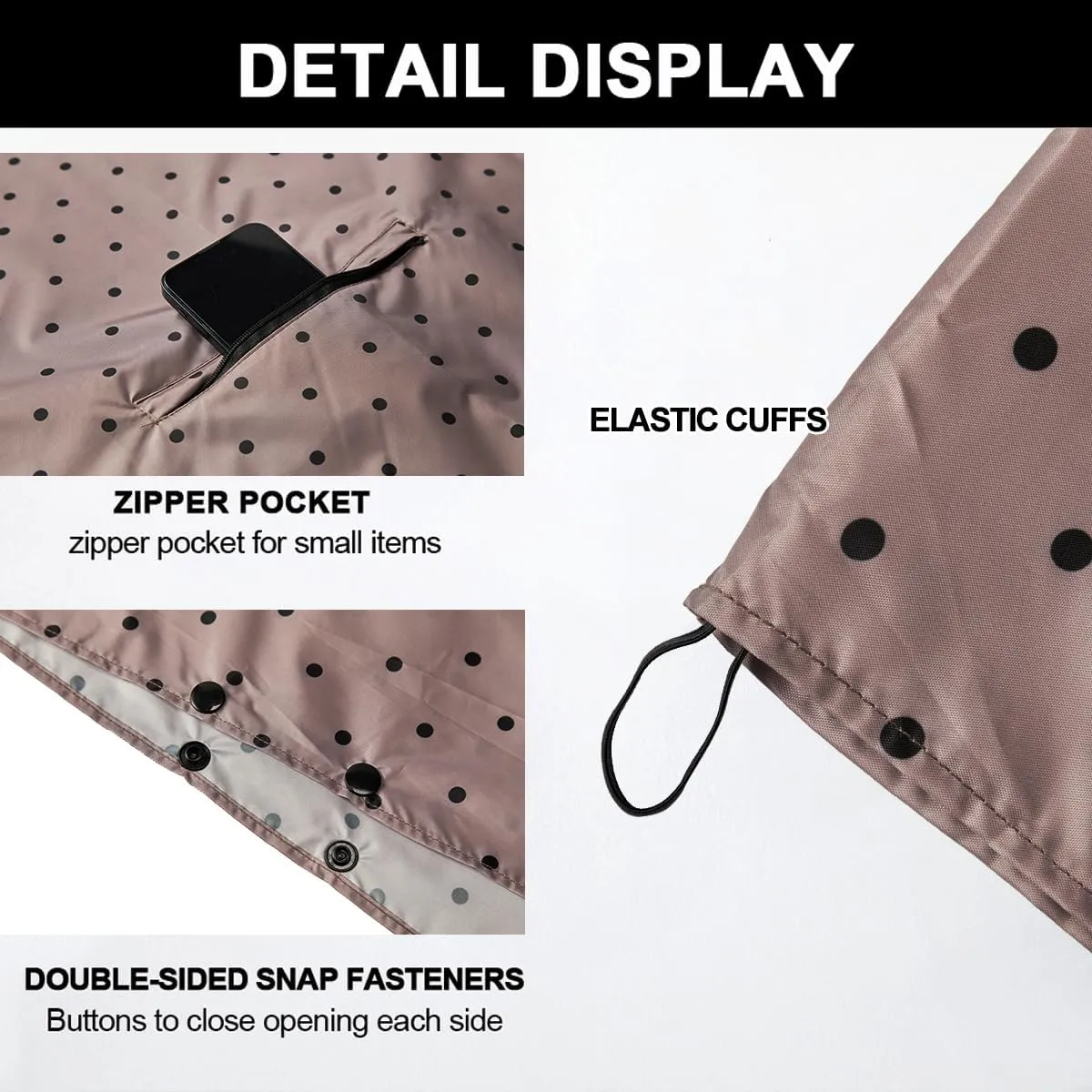 salamra Rain Poncho Jacket Coat Hooded Zipper Style for Women/Men/Adult with Pocket