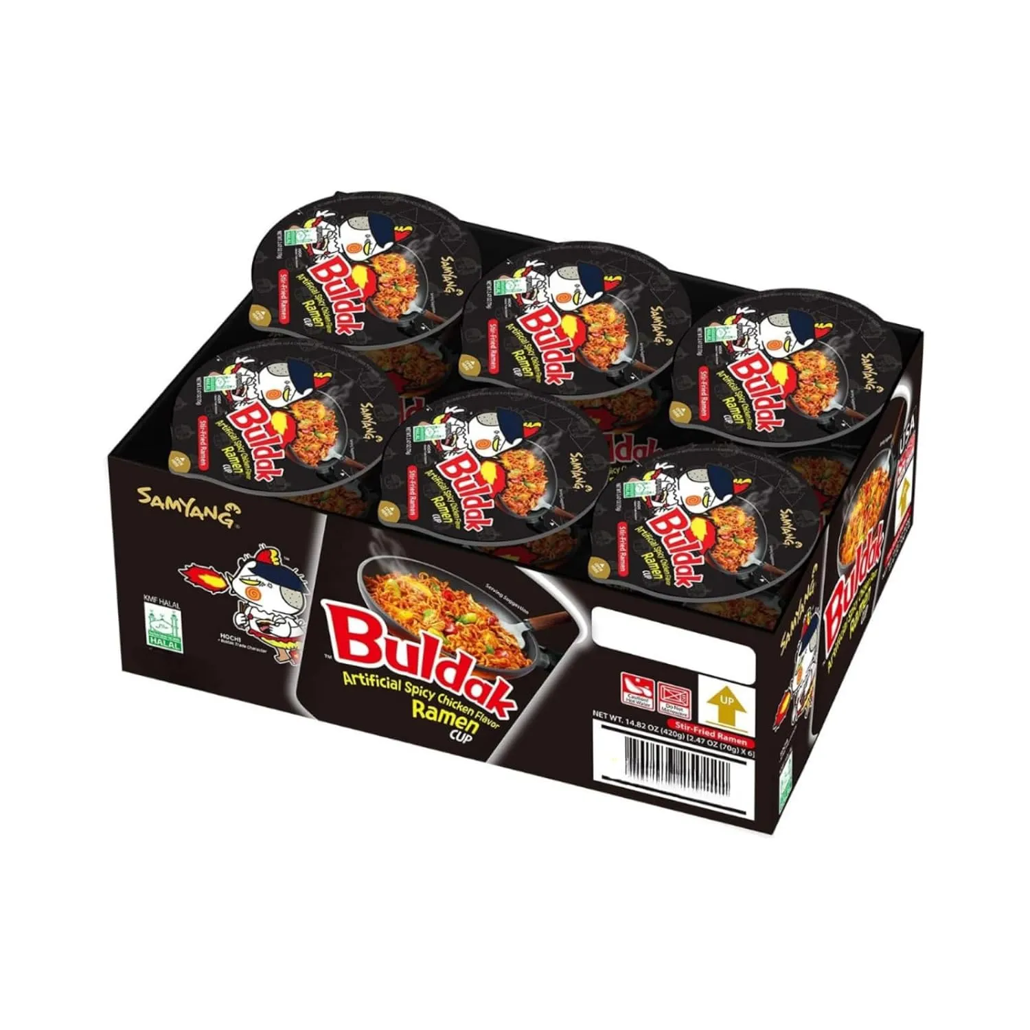 Samyang Buldak Spicy Hot Chicken Stir Fried Cup Noodles (Small_Pack of 6)