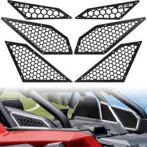 SAUTVS Aluminum Air Intake Cover Grill for Polaris RZR PRO XP/RZR Turbo R 2020-2024, Black Metal Mesh Engine Side Vent Inlet Protection Cover Bezel, Enhanced Airflow & Durability(6PCS)