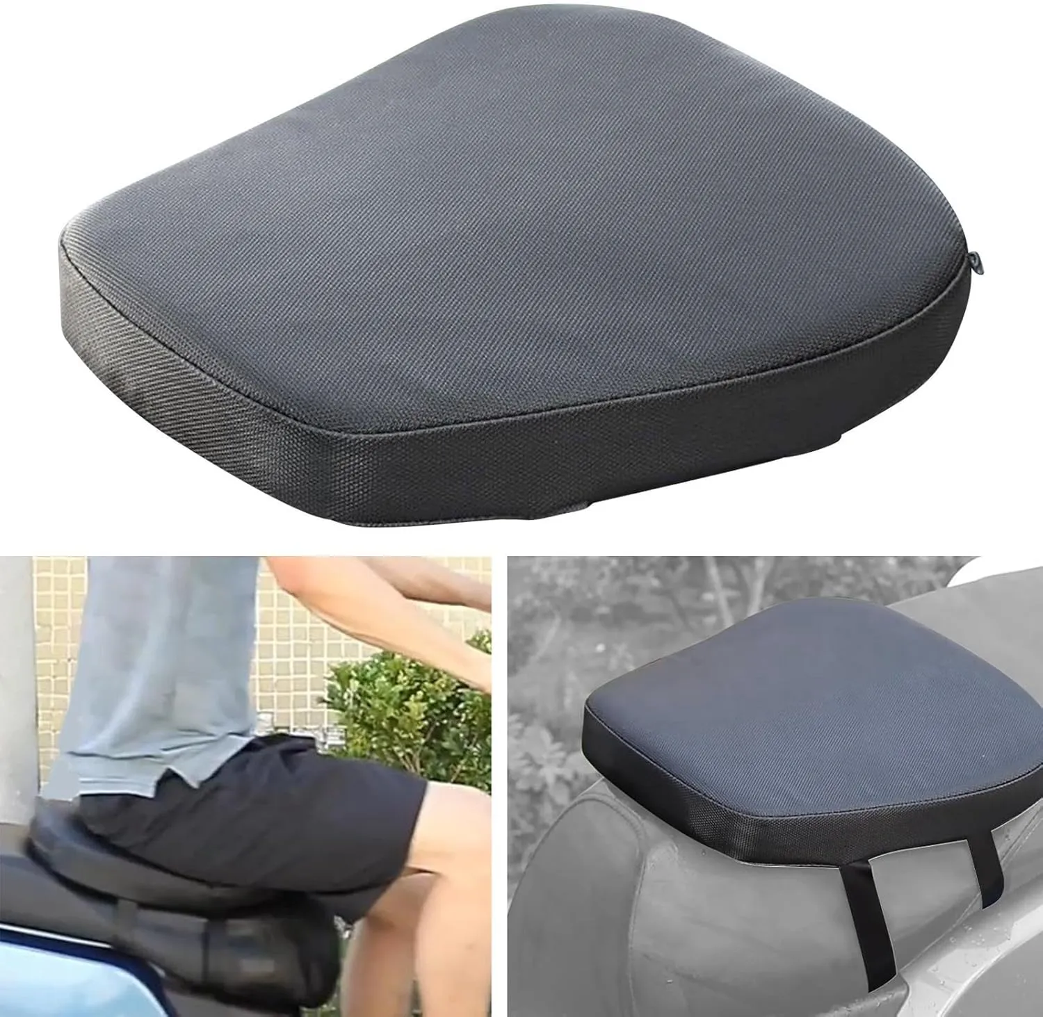 Scooter Cushion Breathable for Long Rides Heightened Thickened Comfortable Anti Skid Motorcycle Seat Pad, Thickness 4cm