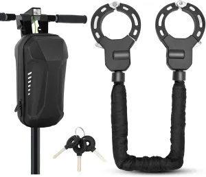 Scooter Lock with Bag, Universal Scooter Bag, Electric Scooter Locks Anti Theft with Scooter Bag and Key, Secure Chain Locks for Bikes, Scooters, and NIU