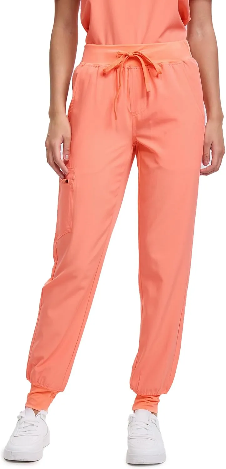 Scrubs for Women, Stretchy Yoga Pants with 5 Pockets, Cargo Jogger Scrub Pants for Women