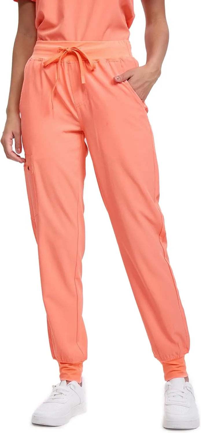 Scrubs for Women, Stretchy Yoga Pants with 5 Pockets, Cargo Jogger Scrub Pants for Women