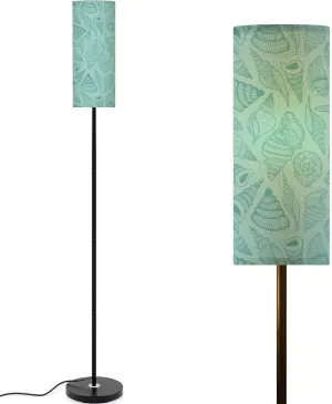 Sea bottom seamless pattern Summer beach hand drawn seaside print Modern Floor Lamp Minimalist Standing Lamps for Living Room LED Corner Lamp Remote Control Metal Pole Lamp for Bedroom, Reading