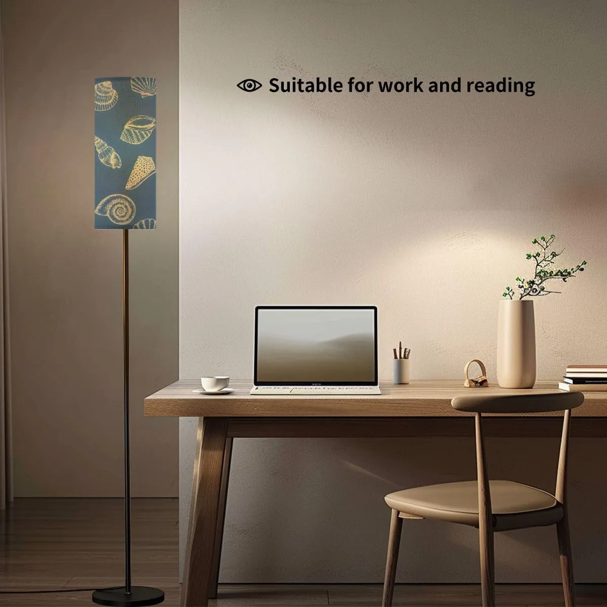 Sea Creatures Seamless Ocean Animals Drawn Surface Texture Summer Modern Floor Lamp Minimalist Standing Lamps for Living Room LED Corner Lamp Remote Control Metal Pole Lamp for Bedroom, Reading