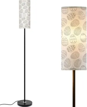 Seamless Pattern Easter Eggs Patterns Continuous Modern Floor Lamp Minimalist Standing Lamps for Living Room LED Corner Lamp Remote Control Metal Pole Lamp for Bedroom, Reading