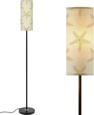 Seamless Seamless sea Star Starfish Pattern Modern Floor Lamp Minimalist Standing Lamps for Living Room LED Corner Lamp Remote Control Metal Pole Lamp for Bedroom, Reading