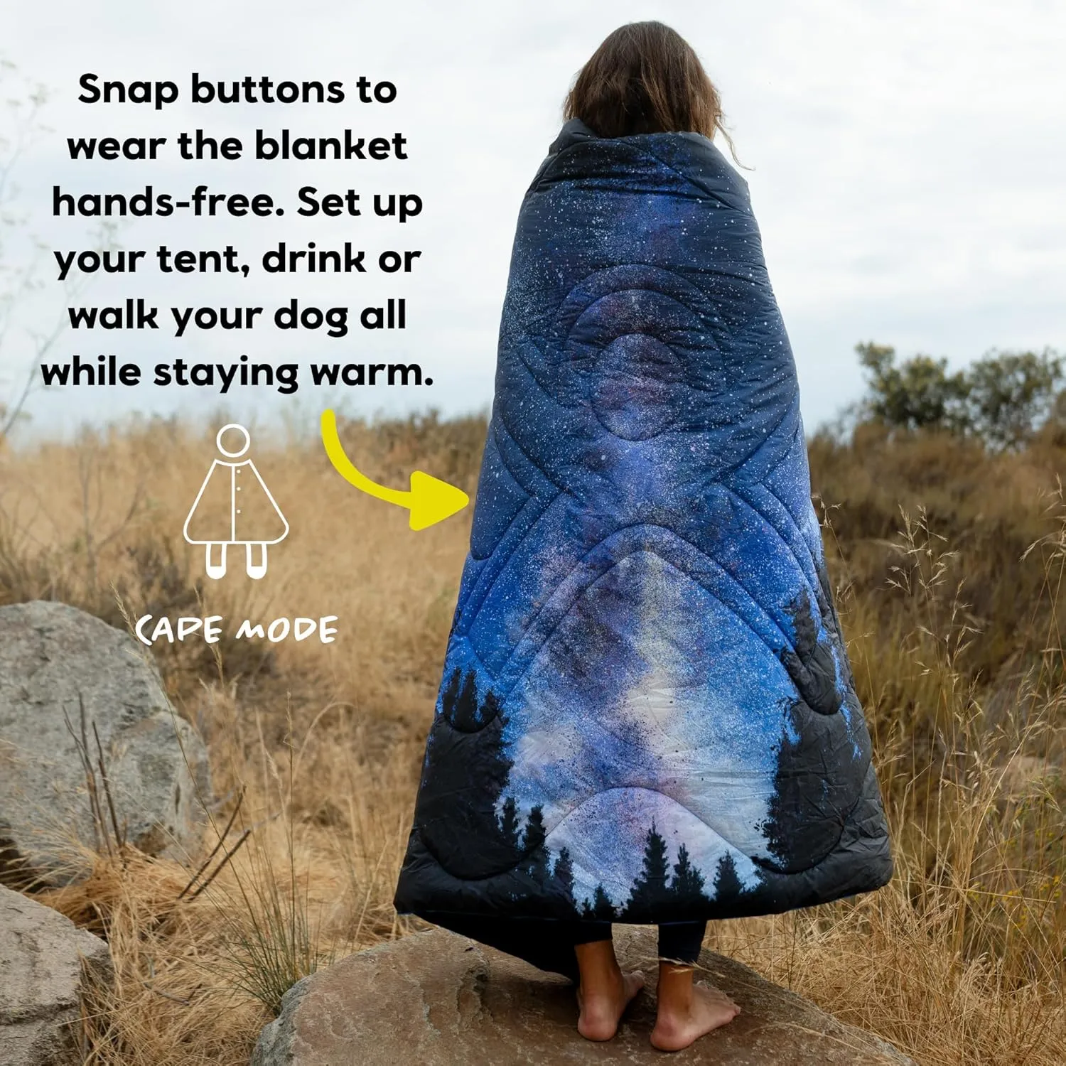 Selk'bag Blanket | PFA Free Outdoor Camping Blanket for Travel, Beach, Picnic, Outdoor, Stadium, Hiking & Festival Concerts | 50" x 70" (Hotel Mil Estrellas (Thousand Stars Hotel))