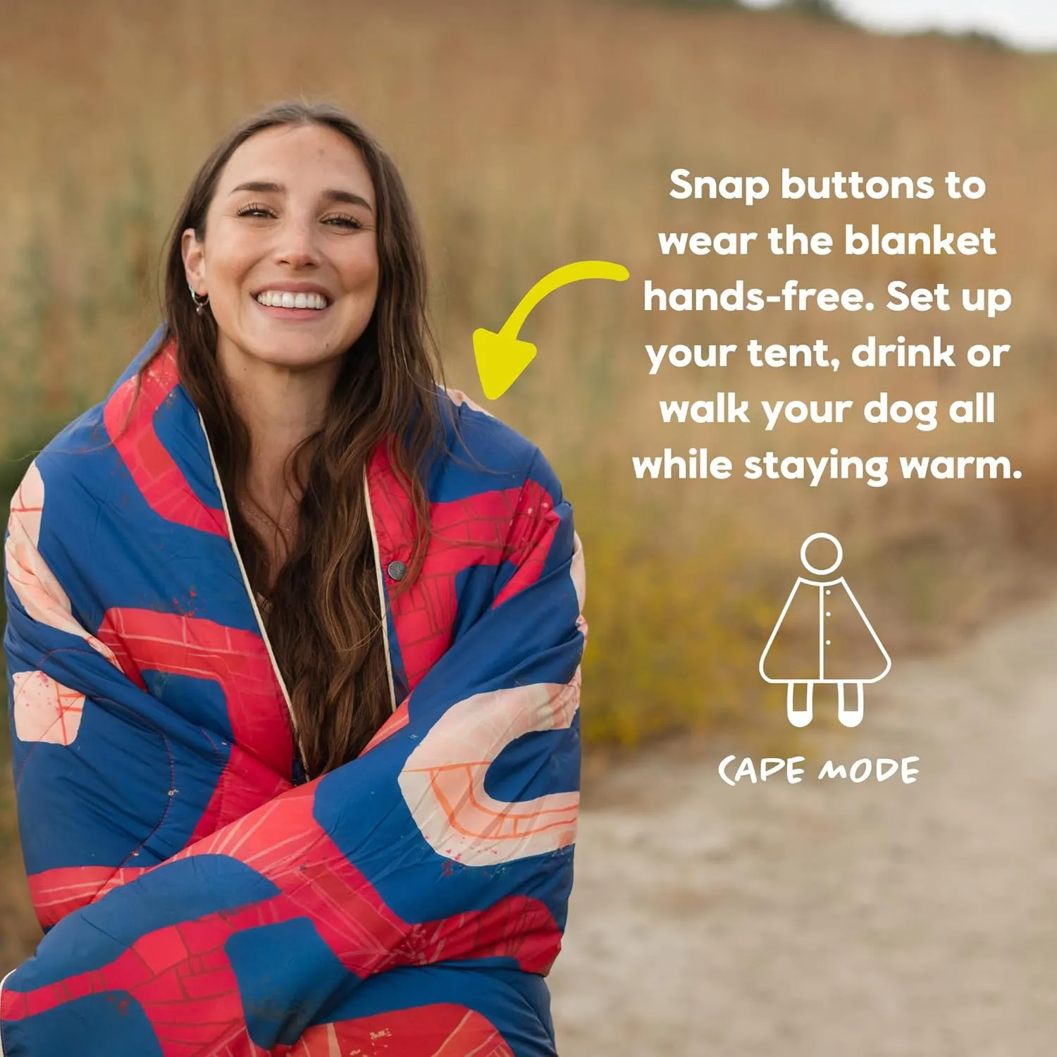 Selk'bag Blanket | PFA Free Outdoor Camping Blanket for Travel, Beach, Picnic, Outdoor, Stadium, Hiking & Festival Concerts | 50" x 70" (Senderos -Trails)