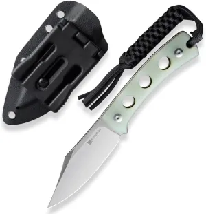 SENCUT Waxahachie Fixed Blade Knife, Full Tang Clip Point Satin 9Cr18MoV Blade with G10 Handle, Kydex Sheath, Waist T-clip for EDC Survival Hunting Camping Outdoor Everyday Carry SA11B