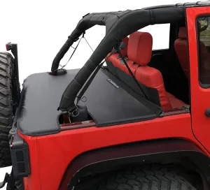Shadeidea Tonneau Cover for Jeep Wrangler JK Unlimited (2007-2018) 4 Door Rear Trunk Cover Cargo Vinyl Cover for JKU Tailgate Ton Cover-Black - 3 Year Warranty