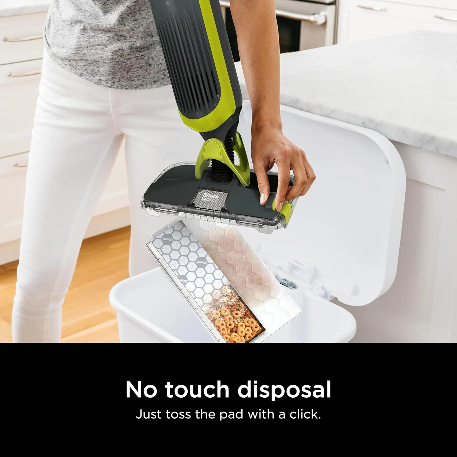 Shark VACMOP Cordless Hard Floor Vacuum Mop Includes 2 Disposable VACMOP Pads and a 12oz VACMOP Solution, Charcoal Gray, VM180