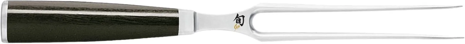 Shun Classic 6.5" Carving Fork, Handcrafted 2-Prong Stainless Steel Fork, Pair with Shun Classic Slicing Knife for Carving and Serving, Pakkawood Handle