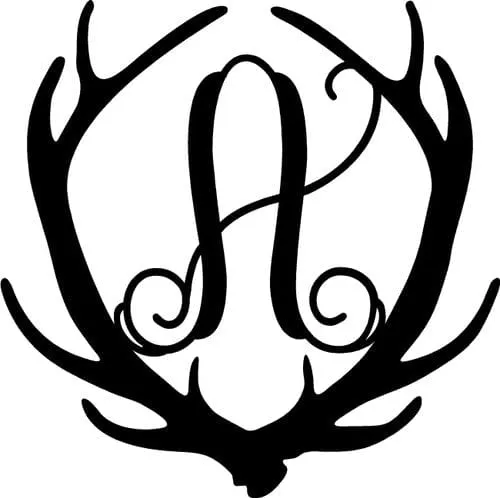 Single Letter Antler Hanger Monogram (A66)