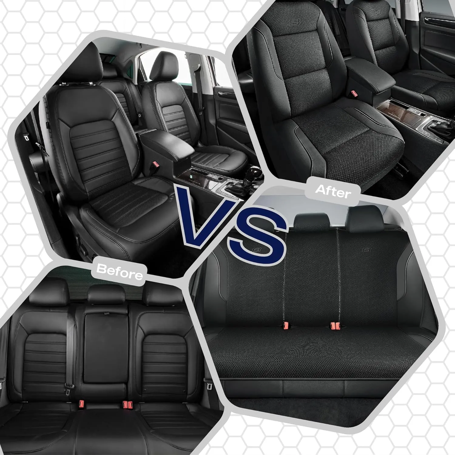 Skechers Memory Foam Car Seat Covers, Air Cool Mesh Thick Seat Covers, Airbag Compatible Car Seat Protector, Automotive Comfort Protection for Most Cars,Vans,Trucks, SUVs,Black