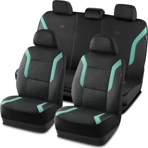 Skechers Memory Foam Car Seat Covers, Air Cool Mesh Thick Seat Covers, Car Seat Protector Full Sets, Airbag Compatible, Automotive Comfort Protection for Most Cars,Vans,Trucks, SUVs,Green