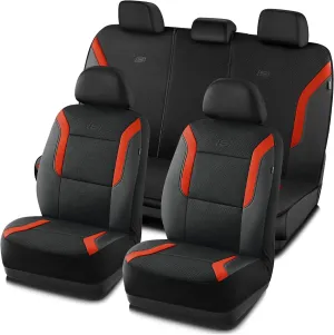 Skechers Memory Foam Car Seat Covers, Air Cool Mesh Thick Seat Covers, Car Seat Protector Full Sets, Airbag Compatible, Automotive Comfort Protection for Most Cars,Vans,Trucks, SUVs,Orange