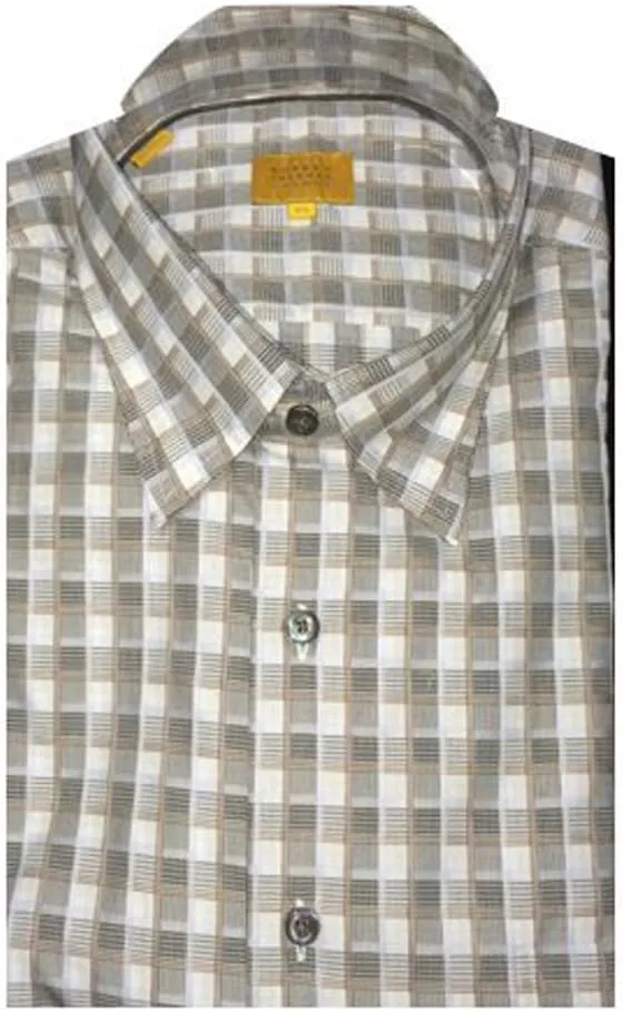 Slate Satin Multi Gingham Sport Shirt