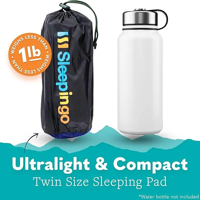 Sleeping Pad for Camping - Ultralight Sleeping Mat for Camping, Backpacking, Hiking - Lightweight, Inflatable Air Mattress - Compact Camping Mats for Sleeping-Blue-1pk