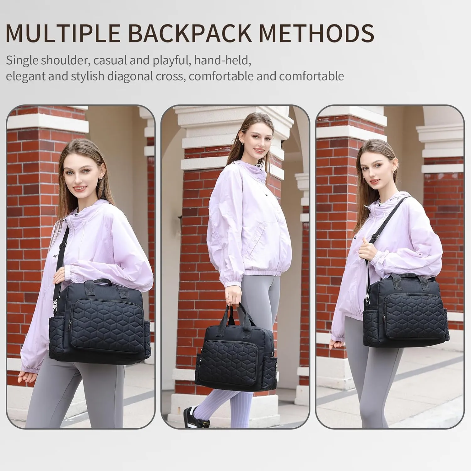 Small Diaper Bag with Changing Pad, Crossbody Diaper Bag Pack Mini Purse Tote for Baby Travel,3 insulated pockets, Black