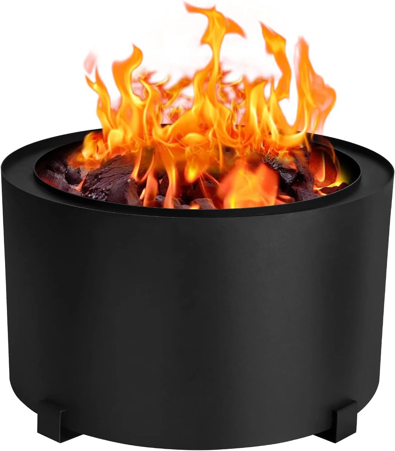 Smokeless Fire Pits Outdoor 23.6 Inch Carbon Steel Stove Bonfire Wood Burning Firepit for Picnic Camping Backyard