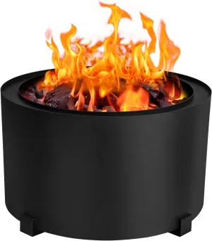 Smokeless Fire Pits Outdoor 23.6 Inch Carbon Steel Stove Bonfire Wood Burning Firepit for Picnic Camping Backyard