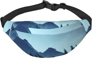 Snowy Forest Men'S And Women'S Waist Pack, Crossbody Bag With Adjustable Belt For Running, Traveling, Sports, Hiking