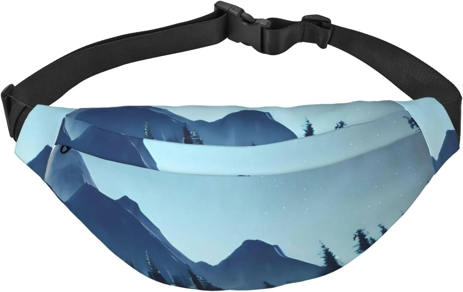 Snowy Forest Men'S And Women'S Waist Pack, Crossbody Bag With Adjustable Belt For Running, Traveling, Sports, Hiking