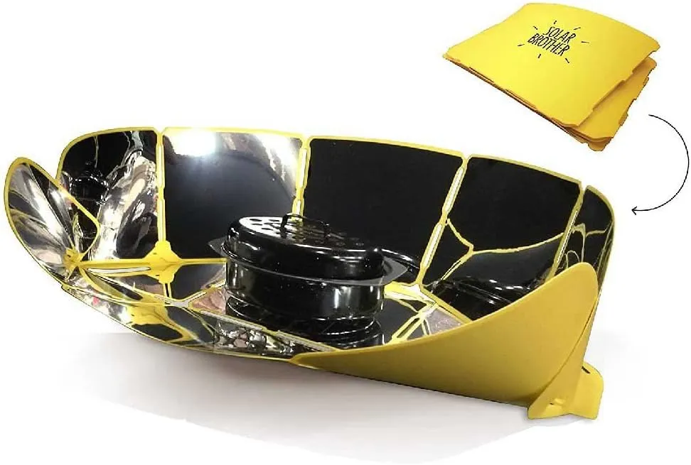 SOLAR BROTHER Sungood – Ultra-Compact and Portable Solar Cooker – Cooking from 80°C to 120°C – 1 Reflector, 1 Cooking Bag, 1 Flat Rest, 1 Carry Bag, 1 Recipe Book