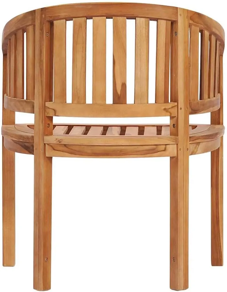 Solid Teak Wood Banana Chairs 2-Piece Set Outdoor Patio Furniture with Smooth Finish, Durable Lounge Chairs for Garden Poolside Beach Camping