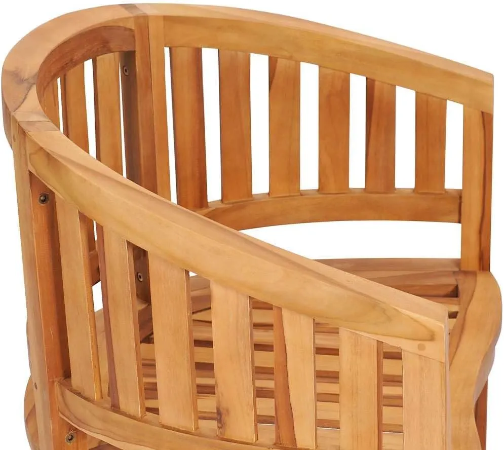 Solid Teak Wood Banana Chairs 2-Piece Set Outdoor Patio Furniture with Smooth Finish, Durable Lounge Chairs for Garden Poolside Beach Camping